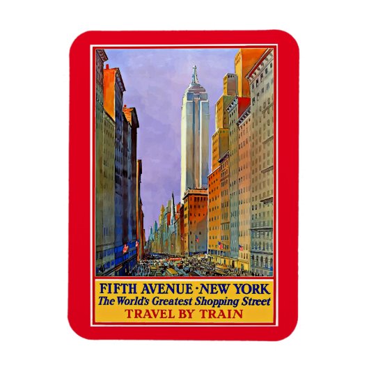 Fifth Avenue, New Yorker Vintage Poster, Magnet (Vertikal)