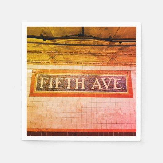 Fifth Avenue Tile Sign - New York City Serviette (Vorderseite)