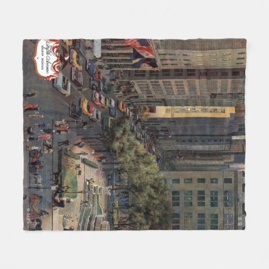 Fifth Avenue von John Falter Fleecedecke (Vorderseite (Horizontal))
