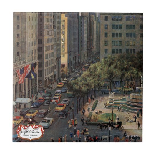 Fifth Avenue von John Falter Fliese (Vorderseite)