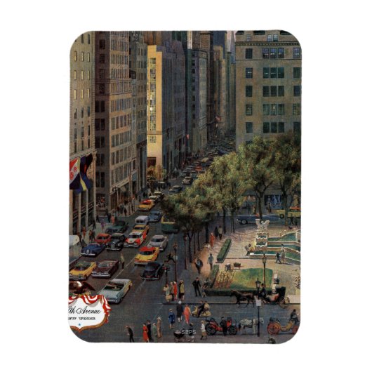 Fifth Avenue von John Falter Magnet (Vertikal)