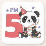Fifth Birthday Panda For Kids 5 Years Square Paper Rechteckiger Pappuntersetzer<br><div class="desc">A fifth birthday panda for the birthday party. Pandas are cute animals and the favorite animal of many boys and girls. Whether boy or girl for a birthday an animal for five year olds.</div>