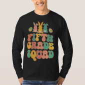 Fifth Grad Squad Teacher  Retro Groovy Easter Bunn T-Shirt (Vorderseite)