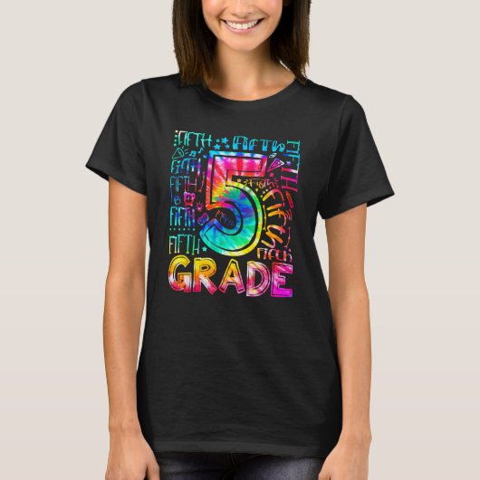 Fifth Grade Tie Dye 5th Grade Back To School Teach T-Shirt (Vorderseite)
