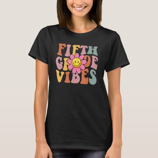 Fifth Grade Vibes Back To School Groovy Teacher Gi T-Shirt (Vorderseite)