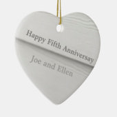 Fifth Wedding Jubiläum Holz bearbeitbar Keramik Ornament (Rechts)