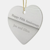 Fifth Wedding Jubiläum Holz bearbeitbar Keramik Ornament (Links)