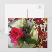 Fifties Fabric Flower Postcard Postkarte (Vorne/Hinten)