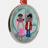 Fifties Sock Hock Sock Affen Retro Art Cartoon Silbernes Ornament (Rechts)