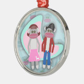 Fifties Sock Hock Sock Affen Retro Art Cartoon Silbernes Ornament (Links)