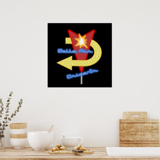 Fifties Style Drive in Diner Poster (Küche)