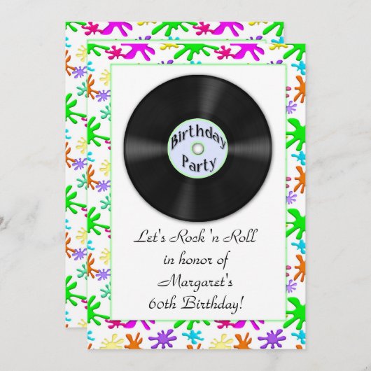 FiftiesThemed Einladung (Vorne/Hinten)