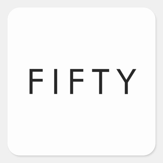 Fifty 50th Birthday Party Quadratischer Aufkleber (Vorderseite)