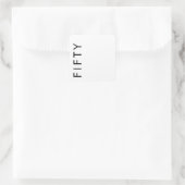 Fifty 50th Birthday Party Quadratischer Aufkleber (Tasche)