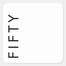 Fifty 50th Birthday Party Quadratischer Aufkleber