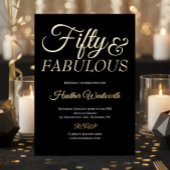 Fifty and Fabulous 50th Birthday Foil Script Folieneinladung