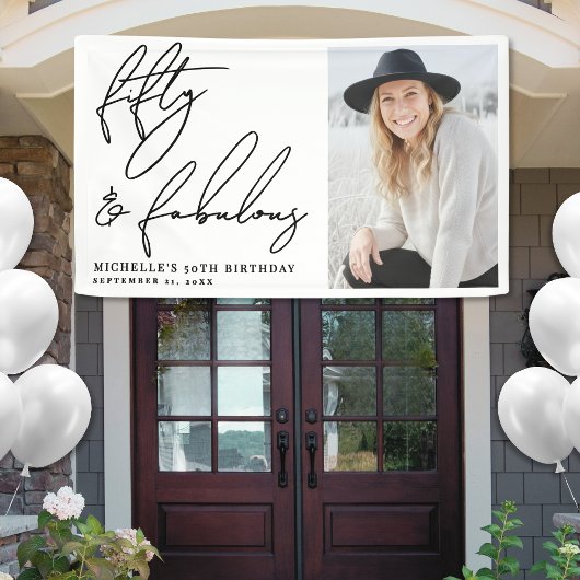 Fifty And Fabulous 50th Birthday Party Banner