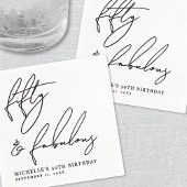 Fifty And Fabulous 50th Birthday Party Serviette