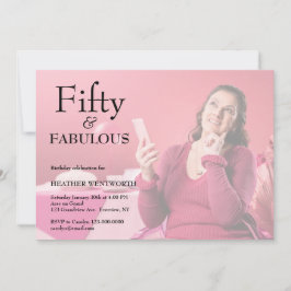 Fifty and Fabulous 50th Birthday Photo Invitation Einladung