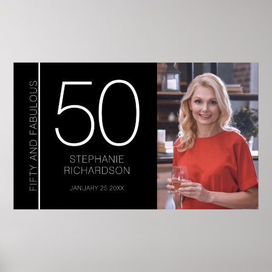 Fifty and Fabulous 50th Birthday Photo Poster (Vorne)