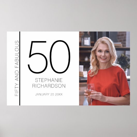Fifty and Fabulous 50th Birthday Photo Poster (Vorne)