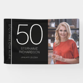 Fifty and Fabulous 50th Birthday Photo Poster Banner