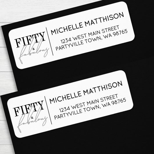 Fifty And Fabulous 50th Birthday Return Address
