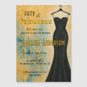 Fifty and Fabulous Black Gold Art Deco Magnet Card (Vorderseite)