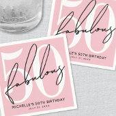Fifty And Fabulous Blush Pink 50th Birthday Serviette