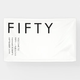 Fifty and Fabulous Bold 50th Birthday Party Banner