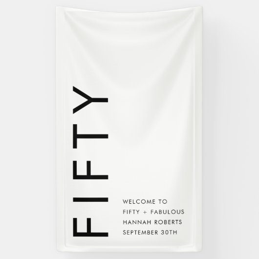 Fifty and Fabulous Bold 50th Birthday Party Banner (Vertikal)