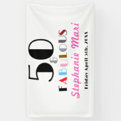 Fifty and Fabulous Bold Photo 50th Birthday Banner (Vertikal)