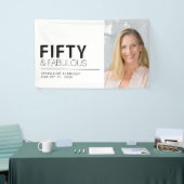 Fifty and Fabulous Bold Photo 50th Birthday Party Banner (Messeveranstaltung)