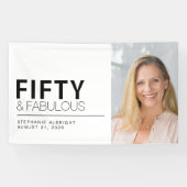 Fifty and Fabulous Bold Photo 50th Birthday Party Banner (Horizontal)