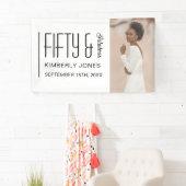 Fifty and Fabulous Bold Photo 50th Birthday Party Banner (Insitu)