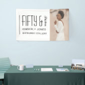 Fifty and Fabulous Bold Photo 50th Birthday Party Banner (Messeveranstaltung)
