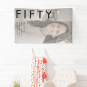 Fifty and Fabulous Bold Photo 50th Birthday Party Banner (Insitu)