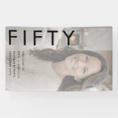 Fifty and Fabulous Bold Photo 50th Birthday Party Banner (Horizontal)