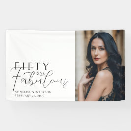 Fifty and Fabulous Bold Photo 50th Birthday Party  Banner