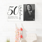 Fifty and Fabulous Bold Photo 50th Birthday Party  Banner (Insitu)