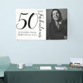 Fifty and Fabulous Bold Photo 50th Birthday Party  Banner (Messeveranstaltung)