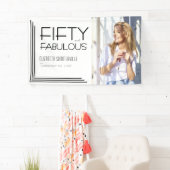 Fifty and Fabulous Bold Photo 50th Birthday Party Banner (Insitu)