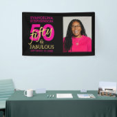 Fifty and Fabulous Bold Photo 50th Birthday Party Banner (Messeveranstaltung)