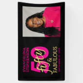 Fifty and Fabulous Bold Photo 50th Birthday Party Banner (Vertikal)
