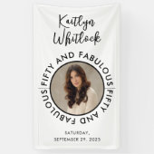 Fifty and Fabulous Bold Photo 50th Birthday Party Banner (Vertikal)