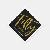Fifty and Fabulous Bold Script 50th Birthday Party Serviette (Ecke)