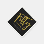 Fifty and Fabulous Date Name 50th Birthday Party Serviette (Ecke)