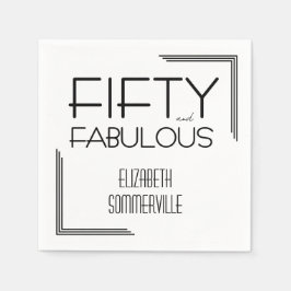 Fifty and Fabulous Deco Bold 50th Birthday Party Serviette