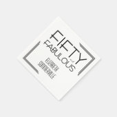 Fifty and Fabulous Deco Bold 50th Birthday Party Serviette (Ecke)
