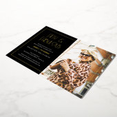 Fifty and Fabulous Gold Text Photo 50th Birthday Folieneinladung (Gedreht)